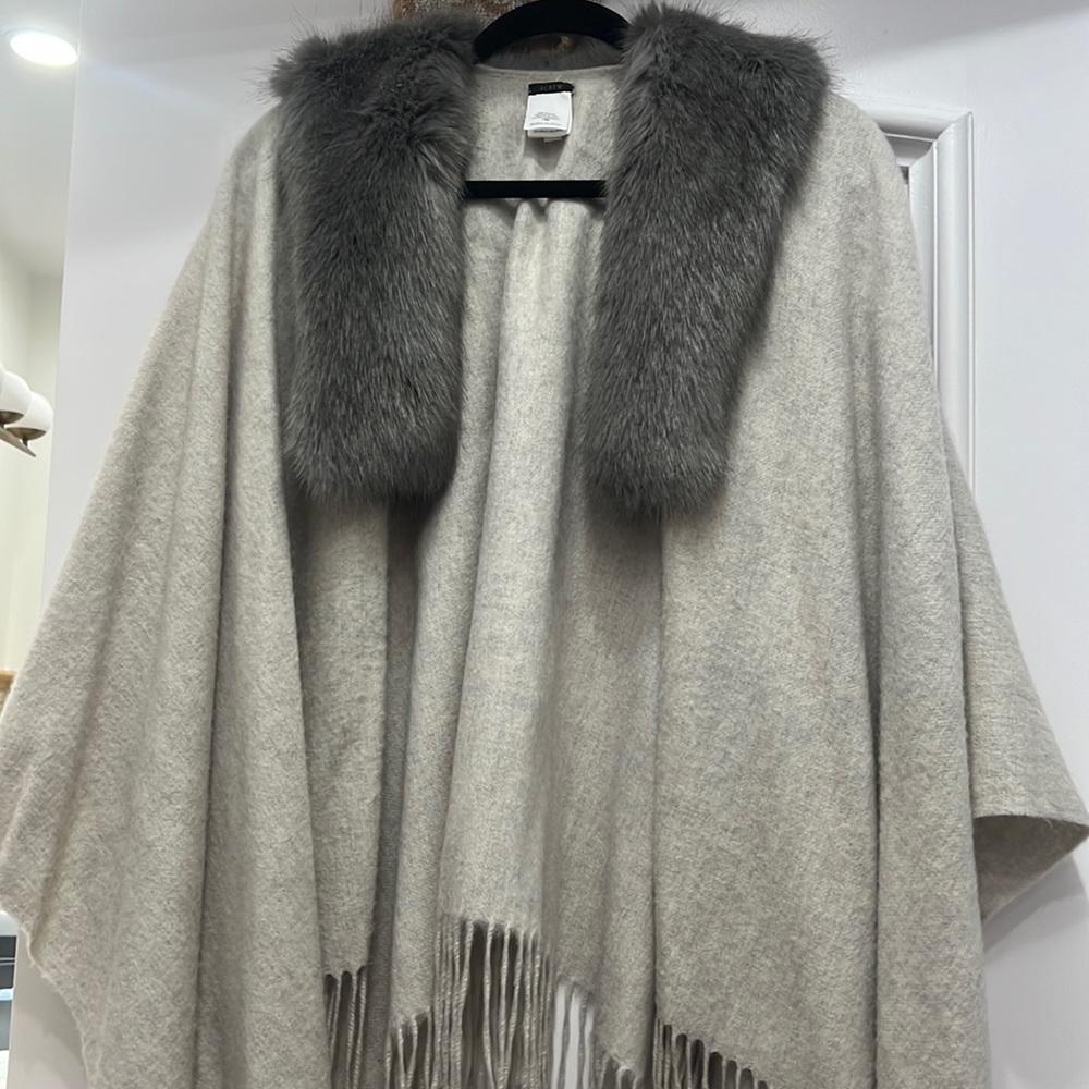 J Crew Fur Poncho